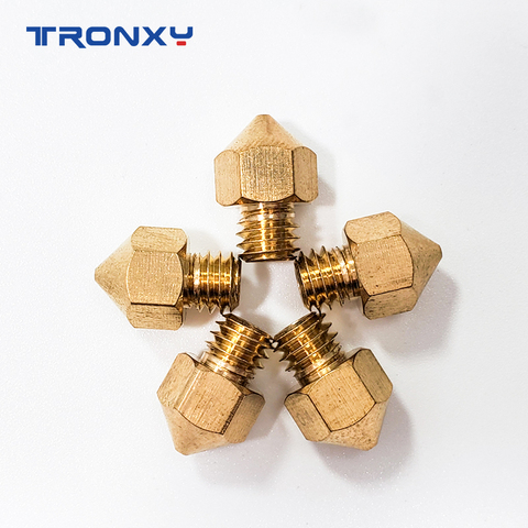 Tronxy 3-D printer copper nozzle, extruder nozzle with 3-D printer, size 0.2 mm 0.3 mm 0.4 mm optional ► Photo 1/6