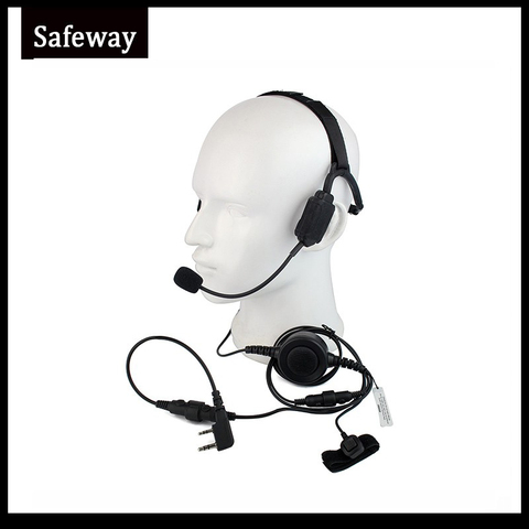 Military Bone Conduction Tactical Headphone Headset With Boom Mic  For Kenwood Baofeng UV-5R Wouxun Two Way Radio ► Photo 1/5