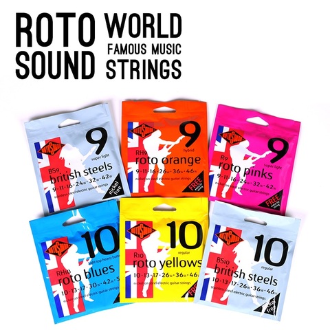 Rotosound R8 R9 R10 RH9 RH10 Nickel on Steel Electric Strings / British Steels BS9 BS10 Stainless Steel Electric Guitar Strings ► Photo 1/1