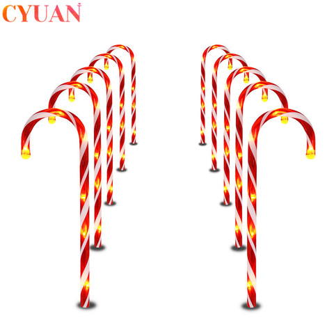 Christmas Candy Crutch Pathway Lights Xmas Cane Outdoor Christmas Yard Garden Home Decorations Light Navidad 2022 Decorations ► Photo 1/6