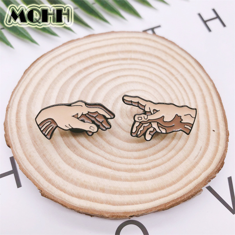 Cartoon Fun Gesture Holding Hands Fun Enamel Brooch Pin Custom Alloy Badge Clothes Bags Accessories Jewelry Gifts For Couples ► Photo 1/6