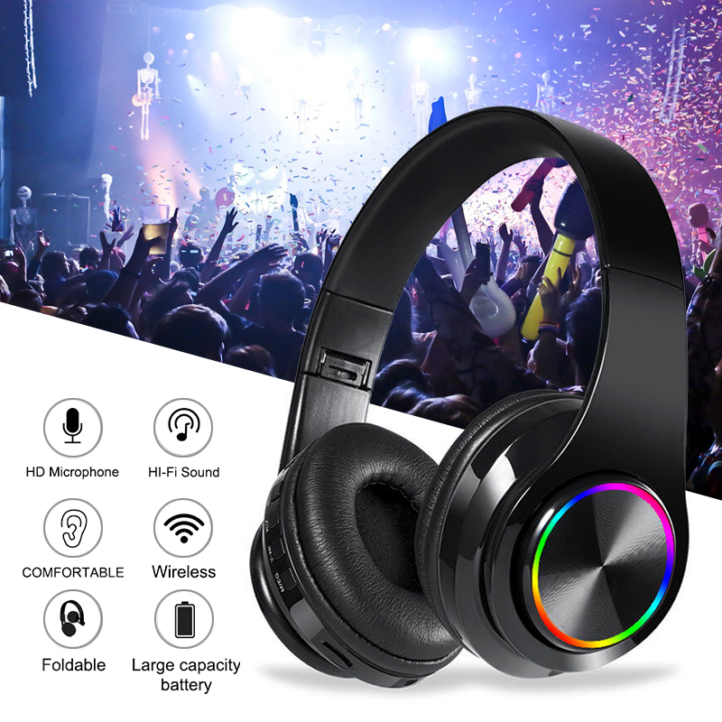 Bluetooth 5.0 Headphones Wireless Noise CNEWelling Over-Ear Stereo Earphones New