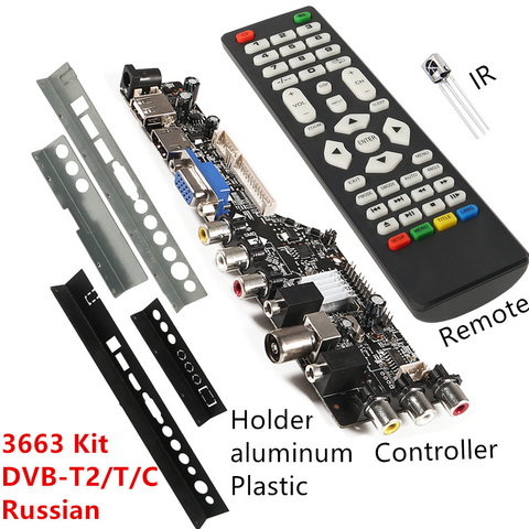 3663 NEW Digital DVB-C DVB-T/T2 Universal LCD LED TV Controller Driver Board Iron Plastic Baffle Stand 3463A Russian ► Photo 1/6