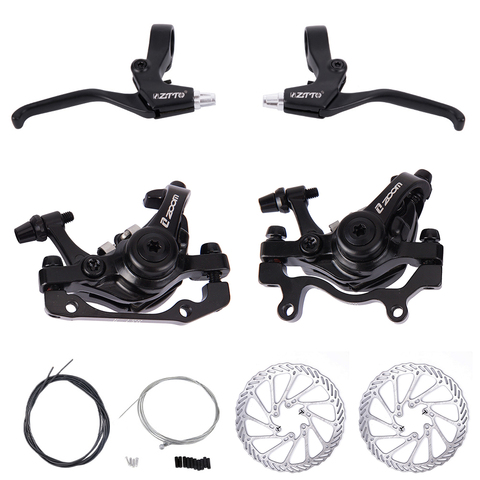 Two Sides Braking Force Mountain Bike Brake Mechanical Caliper Bicycle Disc Brake for MTB Road bike with 160mm Rotor Brake Lever ► Photo 1/6