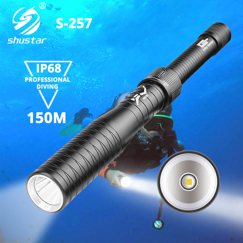 Professional Diving LED Flashlight IP68 Waterproof Level Torch with Safety Hammer Can Be Used for Self-defense Amphibious ► Photo 1/6