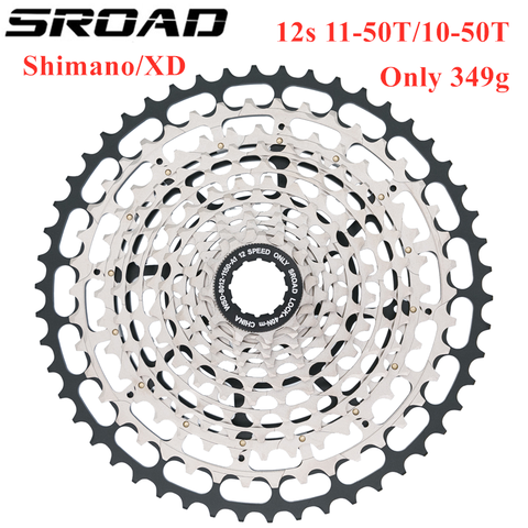 SROAD 12s 11-50T 10-50T 12 SPEED MTB Bicycle Cassette Ultralight 12s Bike Freeewheel fits SRAM XD Super Light CNC About 360g ► Photo 1/4