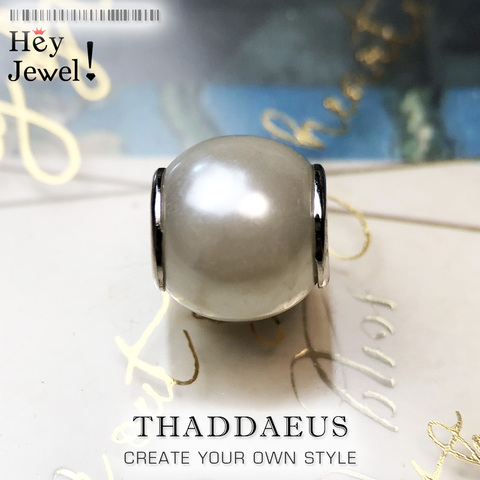 Beads White Pearl, Silver Beads Fits Bracelet Thomas Necklace European DIY Bijoux Jewelry Accessories Gift For Women ► Photo 1/6