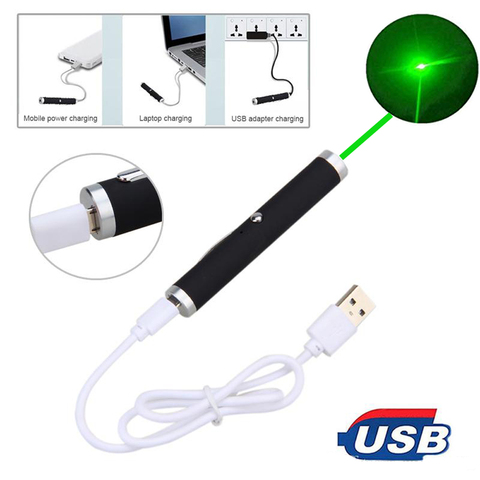 High Power USB Green Red Laser Pointer 711 5MW 532nm Continuous Line Laser range Green Hunting Lazer pen ► Photo 1/6