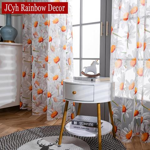 Floral Sheer Curtains For Living Room Bedroom Door Tulle Curtains Voile Kitchen Curtains For Window Kids  Baby Room Curtain ► Photo 1/6