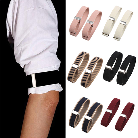 One Pair Elastic Armband Shirt Sleeve Holder Women Men Fashion Adjustable Arm Cuffs Bands for Party Wedding Clothing Accessories ► Photo 1/6