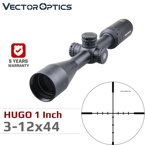 Vector Optics Hugo 3-12x44  Varmint Shooting 1 Inch Riflescope Min 10 Yds Wire BDC Ranging Reticle Turret Lock Side Focus ► Photo 1/6