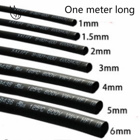 1 Meter/lot 2:1 Black 1 2 3 5 6 8 10mm Diameter Heat Shrink Heatshrink Tubing Tube Sleeving Wrap Wire Sell DIY Connector Repair ► Photo 1/1