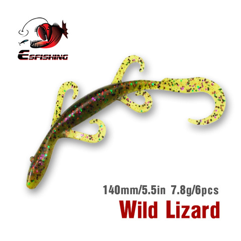 KESFISHING Simulation Fishing lures Soft Plastic Baits  6pcs 14cm 7.8g KESFISHING Wild Lizard 5.5