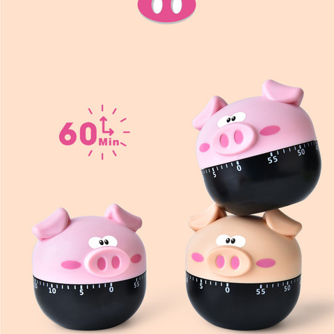 Cartoon Pig Shaped Kitchen Timer Home Kitchen Alarm Clock Countdown Piglet Machinery Electronic Timer for Cooking Baking Frying ► Photo 1/4