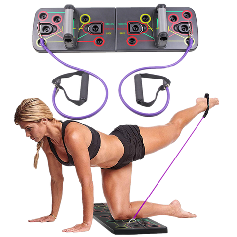 9 in 1 Push Up Board with Instruction Print Body Building Fitness Exercise Tools Men Women Push-up Stands For GYM Body Training ► Photo 1/6