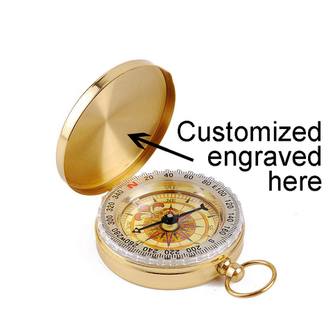 Engraved Compass Gift To Son Dad Daughter Personzalized Comapss Brass Custom Groomsmen Anniversary Valentines Family Gifts ► Photo 1/6