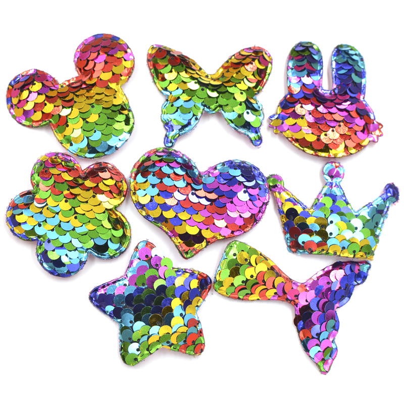 20pcs Sequins Glitter Butterfly Patch Appliques for Clothes Craft  Decoration 