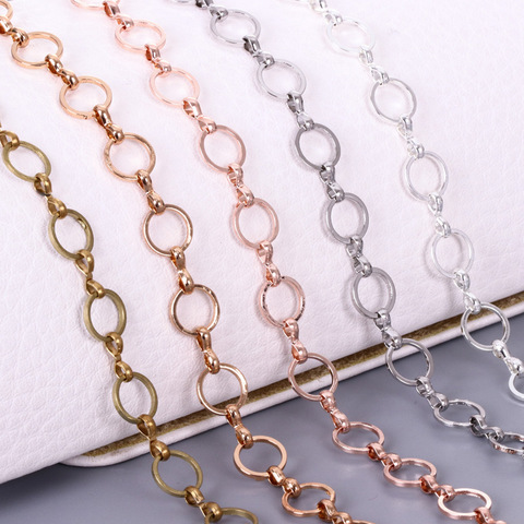 1 Meter 8mm Necklace Chain Silver Gold Copper Round Link Big Chains Bracelet Chain for Jewelry Making DIY Craft Wholesale ► Photo 1/6