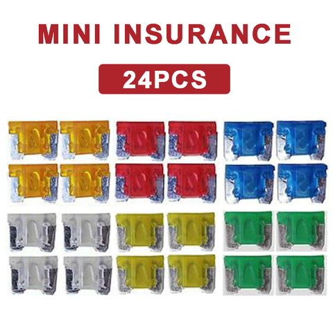 24pcs Micro Mini Blade Fuse Auto Car Truck Motorcycle Fuses 5A 10A 15A 20A 25A 30A Mixed Sizes Fuses Kit ► Photo 1/6