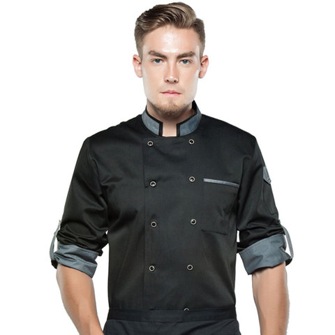 Chef Jacket Long Adjustable Sleeve Men Women Unisex Cook Coat Restaurant Hotel Kitchen Wear Waiter Uniform ► Photo 1/6