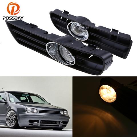 POSSBAY Car Front Lower Bumper Fog Light LED Daytime Running Lights for VW Golf/Variant/4 Motion 1998-2006 Halogen Foglamps ► Photo 1/1