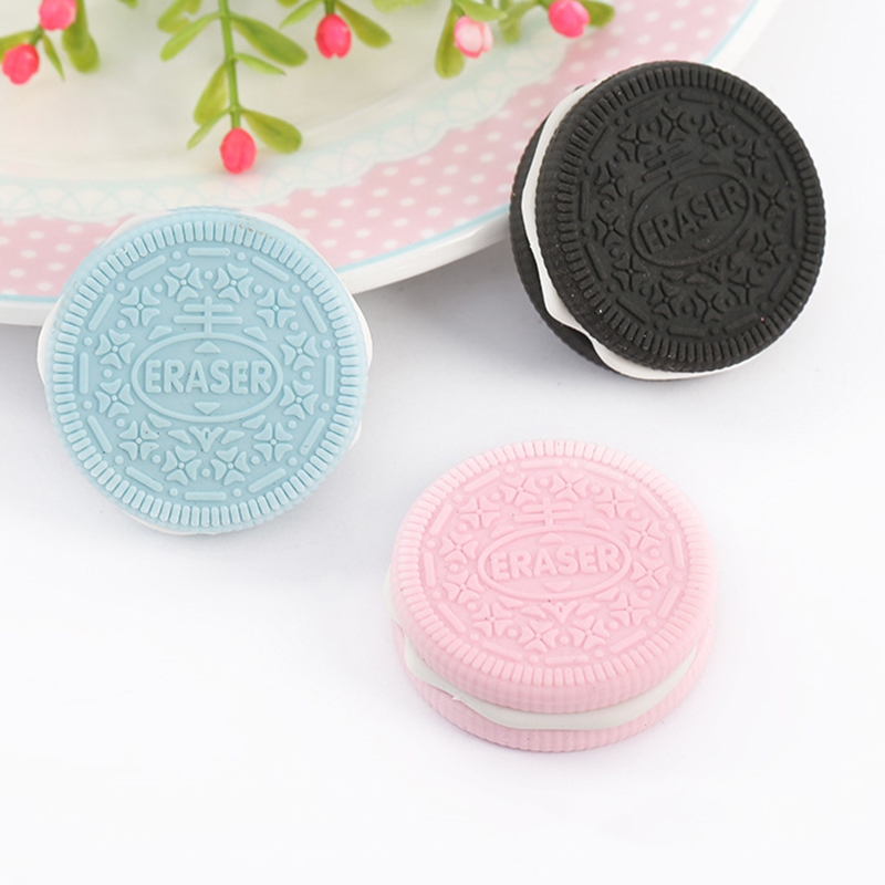 1PC New Hot Cute Eraser Chocolate Cake Sandwich Biscuit Cookie Modeling School Supplies Dessert Style Students Rubber ► Photo 1/6