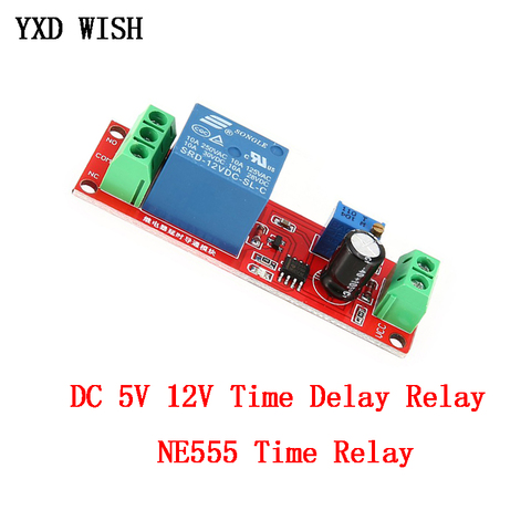 NE555 Timer Switch Adjustable Module DC 5V 12V Time delay relay Module 5 V 12 V Timer Control Switch Car Relays Pulse Generation ► Photo 1/3