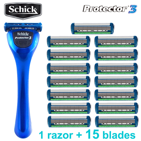 2022 New Original Genuine Schick Protector 3 diamond razor Set Manual shaver Best 3d man razor blades ► Photo 1/6