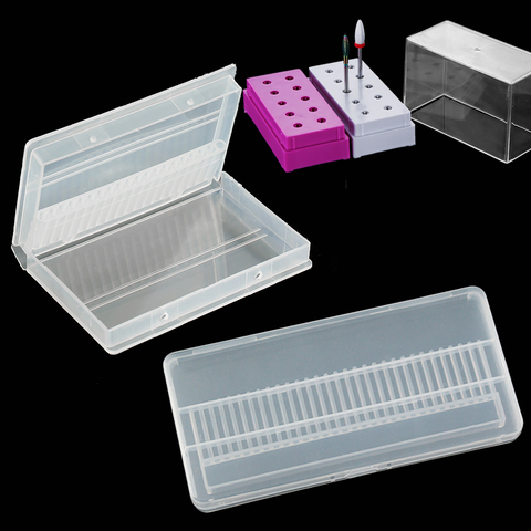 10/20/30 Slots Clear Storage Box For Nail Drill Bit Files Holder Container Case Display Nail Accessorie Tool ► Photo 1/6