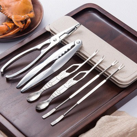 Prawn Peeler Portable Seafood Tool Stainless Steel Crab Peel Shrimp Tool Lobster Clamp Pliers Clip Pick Set Kitchen Accessories ► Photo 1/6