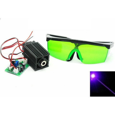 High Power 405nm 100mW Violet/Blue Laser Diode Module w/450nm Portection Goggles ► Photo 1/3