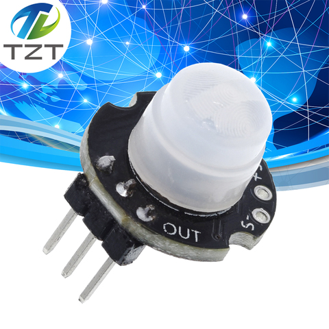 TZT SR602 MINI Motion Sensor Detector Module Pyroelectric Infrared PIR kit sensory switch  Bracket for arduino Diy With lens ► Photo 1/6