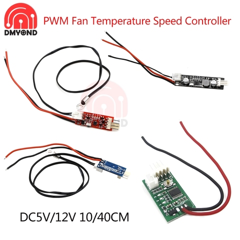 2-3 4 Wires DC 5V/12V PWM Fan Temperature Speed Controller Governor Switch Temperature Control Module For PC Fan VHM-802 10/40CM ► Photo 1/6