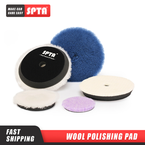SPTA Wholesale 3inch/ 5inch Lambs Woollen Polishing Buffing Pad Polisher Pads For Car Polisher Detailing Waxing Polishing Buffer ► Photo 1/6