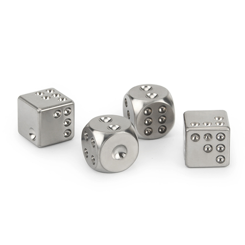 1pcs TC4 Titanium Alloy Dice Outdoor EDC Cool Small Tool Gray Round Titanium Dice ► Photo 1/6