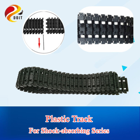 DOIT Shock Absorpber Tracks Plastic Caterpillar Crawler Chain Conveyor Belt for Robot Tank Chassis Engineering Plastic Tracks ► Photo 1/6