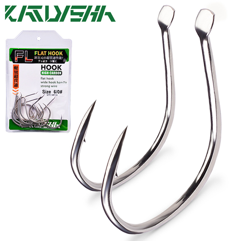 KATYUSHA 10Pcs Pike Fishing Hooks Size 1/0-2/0-3/0-4/0-5/0# Slow Pitch Jigging Fishhooks High Carbon Steel Single Hooks Barbed ► Photo 1/6