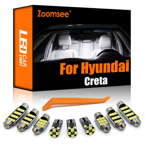 Zoomsee 10Pcs Interior LED For Hyundai Creta 2015 2016 2017 2022 Canbus Vehicle Bulb Indoor Dome Map Reading Light Kit ► Photo 1/6