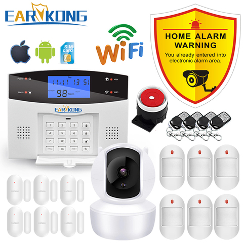 Wifi GSM PSTN Alarm System Wireless & Wired Detectors Alarm Smart Home Relay Output APP English/Russian/Spanish/France/Italian ► Photo 1/6