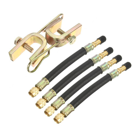 4 Pcs Air Tyre Valve Extension Adaptor Car Tire Stem Extender+Clamps Dropshipping ► Photo 1/1