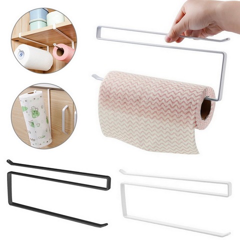 Simple Door Cabinet Hanging Paper Towel Storage Rack Wrought Iron Cabinet Partition Layer Roll Paper Holder-1 ► Photo 1/6