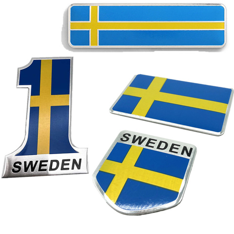3D Aluminum Sweden Flag Car Styling Sticker Emblem Decal Badge SE Cars Body Window Bumper Door for Volvo V70 XC60 S60 V60 V40 ► Photo 1/6