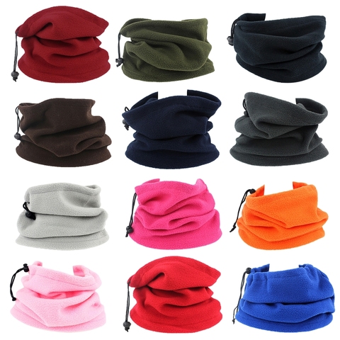 Winter Faux Fleece Neck Gaiter Warmer Cycling Drawstring Face Cover Scarf Tube ► Photo 1/6