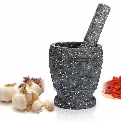 Grinder Mortar Grinding Bowl Garlic Press Pestle Grinder Granite Decor Spice Crusher Herb Pepper Mixing Pot Kitchen Mills Tool ► Photo 1/5