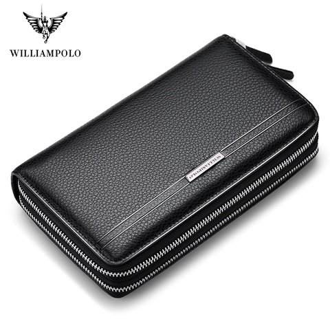 Williampolo 2022 Men Clutch Bag Large Capacity Genuine Leather Men Wallets High Quality Multifunction Wallet For Men Luxury ► Photo 1/6