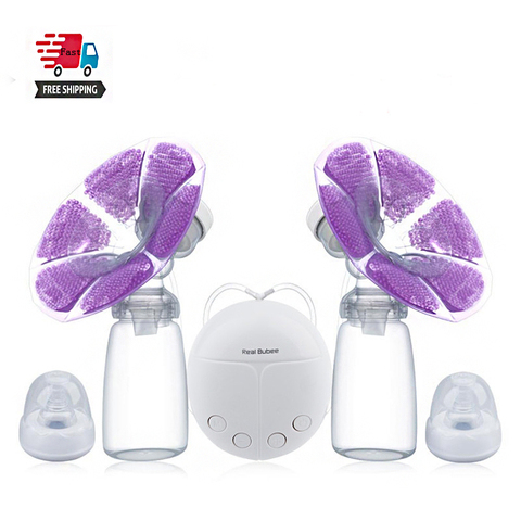 Real Bubee Single/double Electric Breast Pump With Milk Bottle Infant Usb Bpa Free Powerful Breast Pumps Baby Breast Feeding ► Photo 1/6