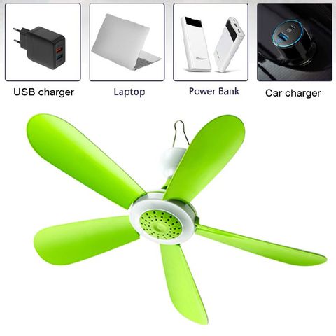 5W Remote Control Timing USB Ceiling Fan Air Cooler USB Fans for Bed Camping Outdoor Hanging Camper Tents Hanger Fan ► Photo 1/6