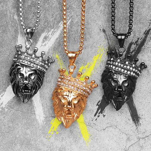 Lion King Animal Gold Mens Long Necklaces Pendants Chain Hip Hop for Boy  Male Stainless Steel Jewelry Creativity Gift Wholesale - Price history &  Review | AliExpress Seller - Metal Town Store | Alitools.io