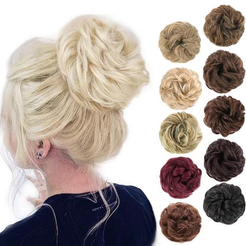 Tinashe Beauty Elastic Band With Hair Messy Bun Scrunchie Chignon With Elastic Band Messi Hairpieces Donut For Women Kids ► Photo 1/6