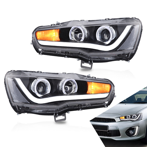 Headlights For Mitsubishi Lancer 2008-2017 HID Full LED Headlamp with DRL Sequential Turn Signal Light Car Accessories ► Photo 1/6
